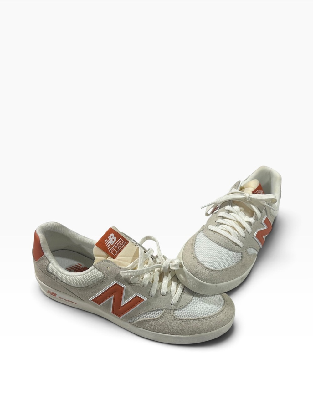 New Balance CT300 v3 Court Sneaker Mens 12 White Grey Rust Suede Low Top Retro